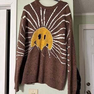 Market Studios Brown Sweater with Yellow Sunrise